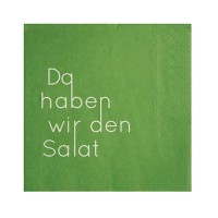 Papierservietten "DINING - Da haben wir den Salat" - 33x33 cm (Grün) von räder Design
