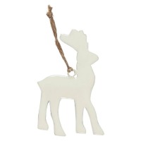 Ib Laursen Weihnachtsdeko Rentier zum Aufhängen - 7 cm (Weiß)