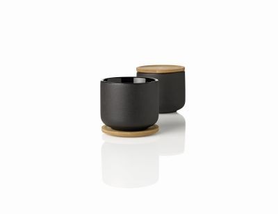 Stelton Teebecher mit Untersetzer "Theo" (Schwarz)
