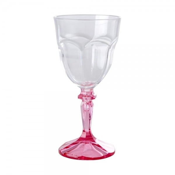 rice Weinglas mit buntem Stiel "Acrylic" - 266 ml (Pink/Transparent)