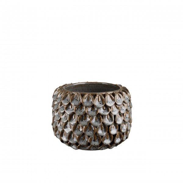 Vase mit Schuppen "Arita" - M (Grau) von Gift Company