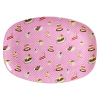 rice Melamin Platte rechteckig "Sweet Cake" - 30x22 cm (Bunt)