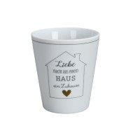 Krasilnikoff Happy Mug "Liebe macht aus einem Haus ein Zuhause" (Weiß)