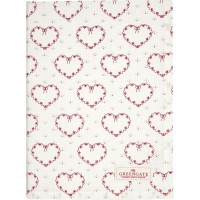 GreenGate Geschirrtuch "Layla Heart" - 70x50 cm (Weiß)