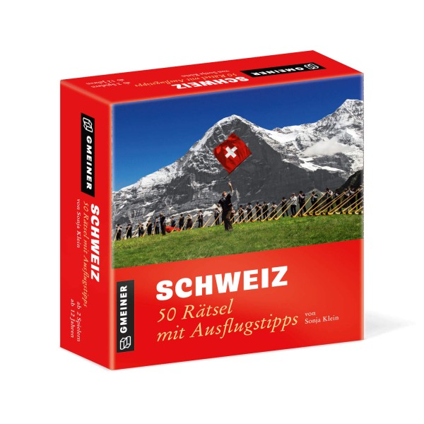 Gesellschaftsspiel Schweiz - 50 Rätsel mit Ausflugtipps von Gmeiner Verlag