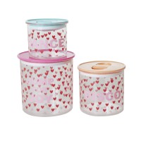rice Aufbewahrungsboxen mit Deckel im 3er-Set "Hearts/Herzen"