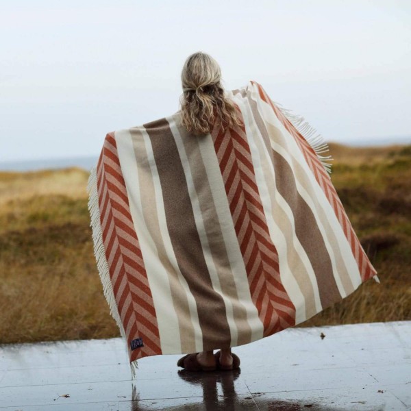 Plaid "Heringbone" - 130x170 cm (Braun) von Lextington