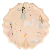 Pappteller "Princess" im 8er-Set - 22,9 cm (Rosa) von meri meri