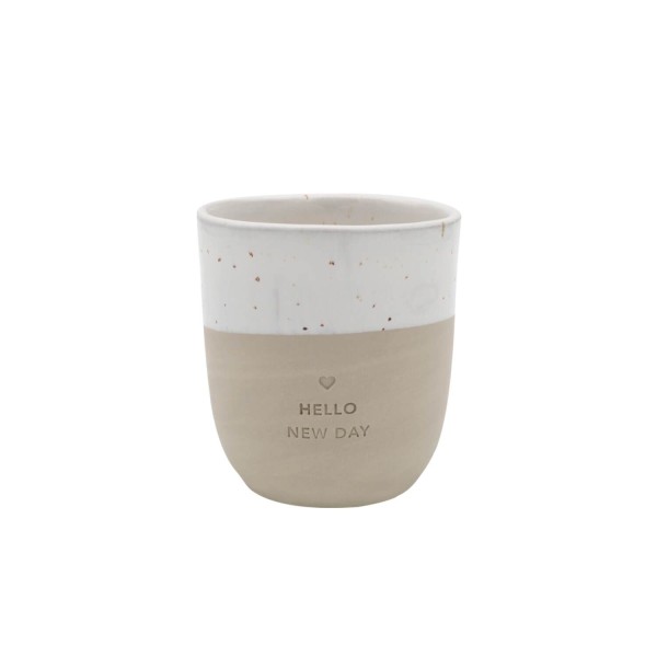 Becher "Hello New Day" - 350 ml (Natur) von Eulenschnitt