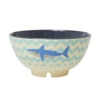 rice Melamin Schale "Shark/Hai" - Medium (Blau)