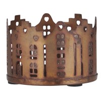 Ib Laursen Kerzenhalter "Gestanzte Häuser" - ø 6 cm (Braun)