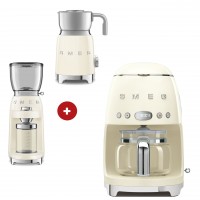 smeg Filter-Kaffeemaschine, smeg Milchaufschäumer, smeg Kaffeemühle