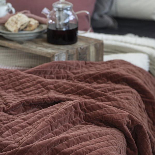 Ib Laursen Quilt aus Samt (Rost)