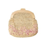 Bast-Tasche "Ava" mit gestickten Blumen (Natural) von CURRY