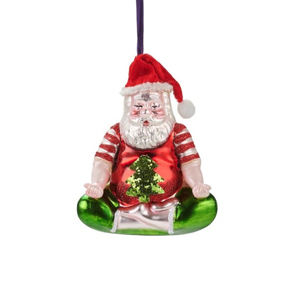 Weihnachtsanhänger "Meditierender Santa" (Rot/Grün) von Gift Company