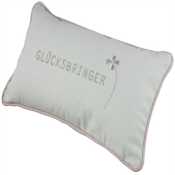 Dekokissen "Glücksbringer" - 33x17cm (Grün/Grau) von räder Design