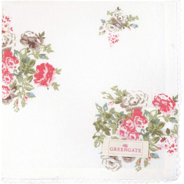 GreenGate Stoffserviette mit Spitze "Petricia" (White)