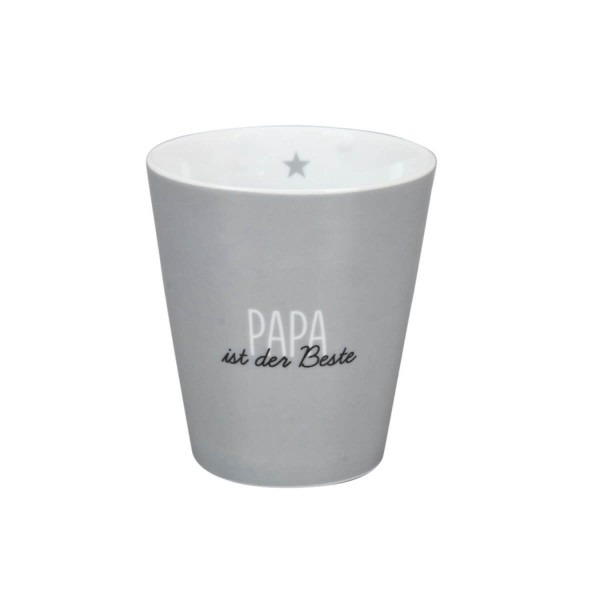 Krasilnikoff Happy Mug "PAPA ist der Beste" (Grau)