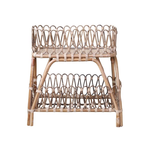 Rattan Tisch mit Ablage von Chic Antique