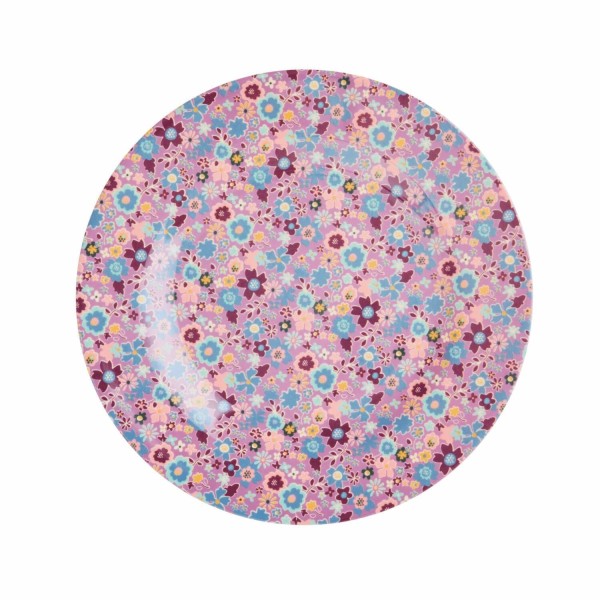 rice Melamin Frühstücksteller "Lavender Fall Floral" (Lila)