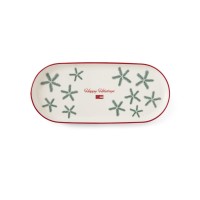 Servierplatte "Happy Holidays" - 35x15,5x2 cm (Weiß/Grau/Rot) von Lexington