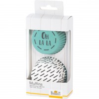 Birkmann Muffin-Papierförmchen "Oh la la" (Aqua)