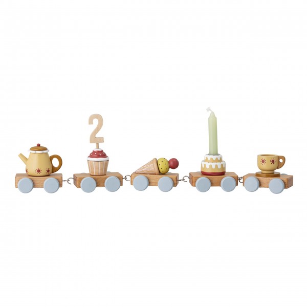 Bloomingville MINI Geburtstags-Holz-Zug "Mo" (Bunt) - 0-6 Jahre