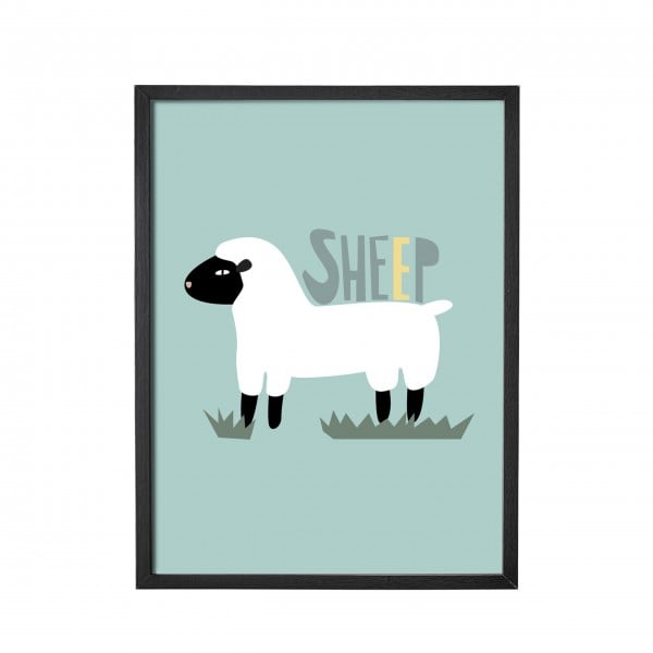 Bloomingville MINI Poster mit Rahmen "Schaf" (Schwarz)