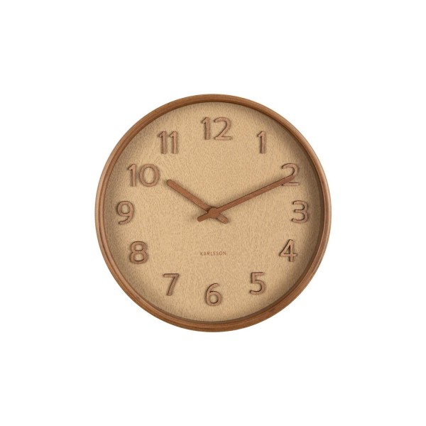 Tischuhr "Pure Wood Grain" - 18cm (Hellbraun) von Karlsson by Present Time