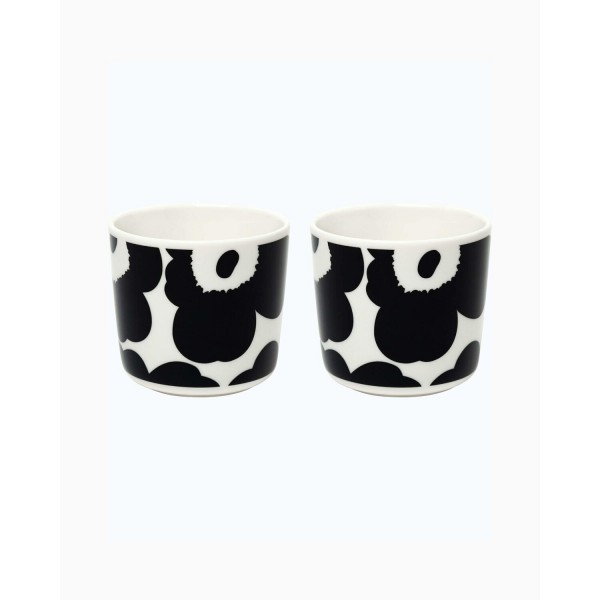 marimekko Kaffeetasse "Unikko" - 200 ml im 2er-Set (Weiß/Schwarz)