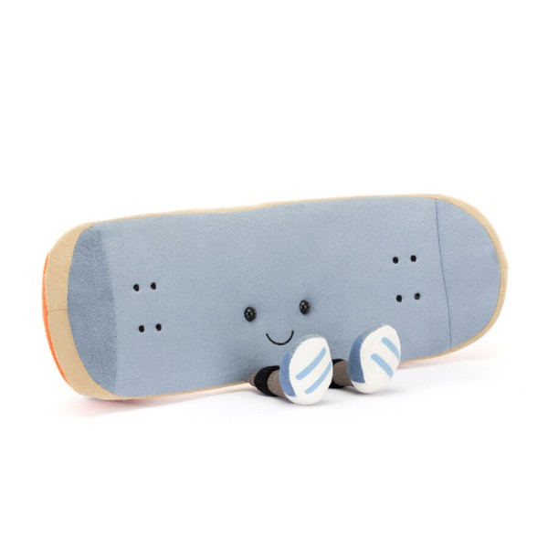 Jellycat Kuscheltier Skateboard "Amuseable Sports" - 15 cm (Hellblau/Orange)