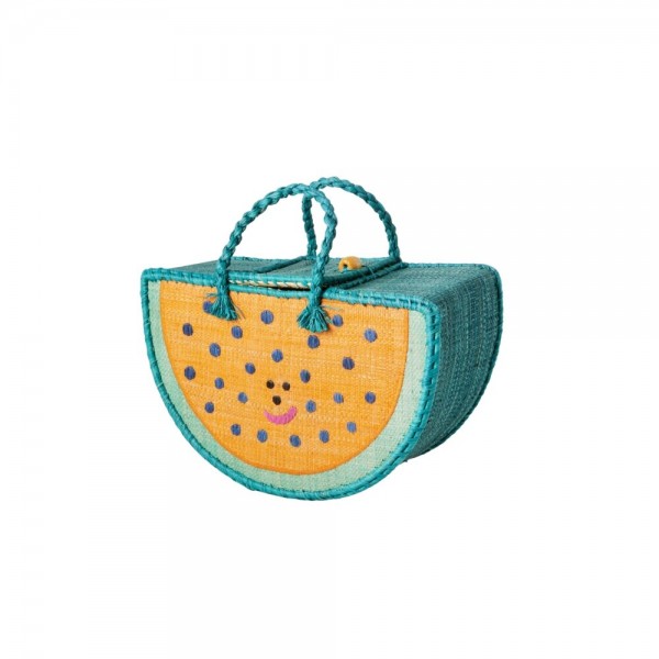 rice Tasche aus Raffia "Watermelon/Wassermelone" - Klein