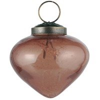 Ib Laursen Zwiebelförmige Weihnachtskugel "Bubbled" - 6,3x6 cm (Faded Rose)