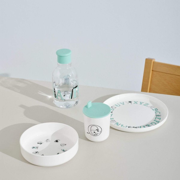 Stelton Rig-Tig Suppenteller "Moomin ABC" - ø 15 cm (Türkis/Weiß)