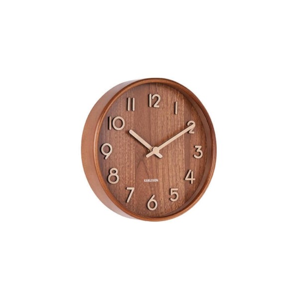 Wanduhr "Pure" - 22cm (Braun) von Karlsson by Present Time