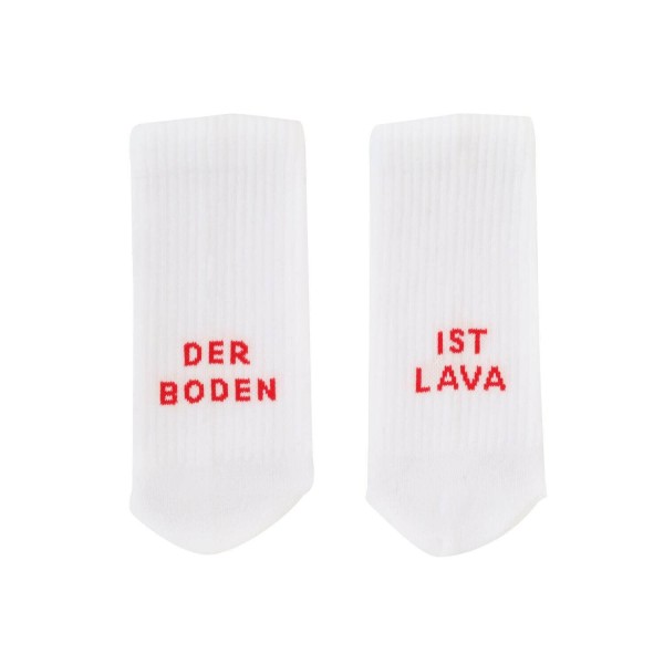 Socken "Der Boden ist Lava" (Weiß) von Eulenschnitt