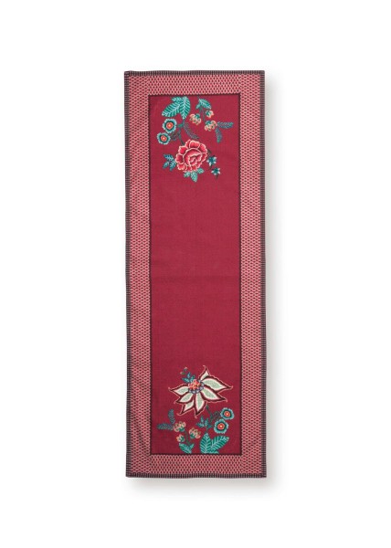 Pip Studio Tischläufer "Flower Festival" - 50x150 cm (Dunkelrosa)
