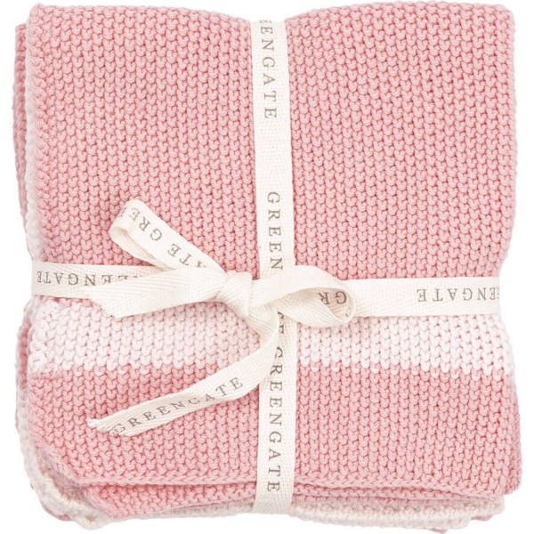 GreenGate Baumwoll-Spültuch "Alice" im 3er-Set - 32x32 cm (Pink)