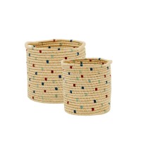 rice Korb "Raffia" im 2er-Set (Blau)