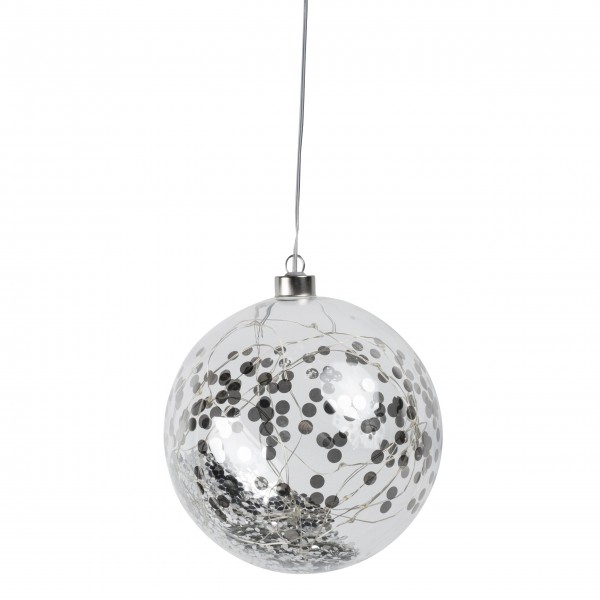 Lichtkugel mit Timer "LIVING Konfetti" - Groß (Silber) von räder Design