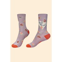 Socken "Besties" - 36-42 (Flieder) von Powder