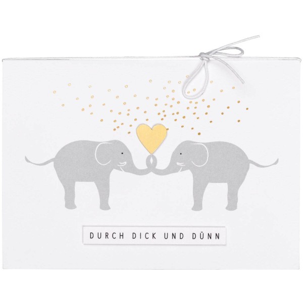 Pärchenkarte "Durch dick und dünn" - 11,8x16,6 cm (Weiß) von räder Design