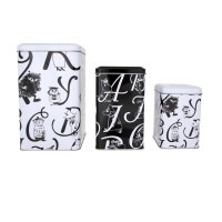 Aufbewahrungsdosen "ABC" im 3er-Set (Schwarz/Weiß) von martinex-moomin