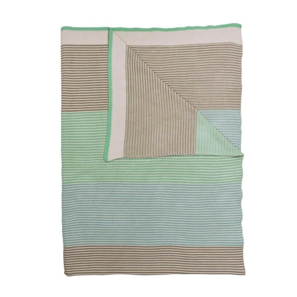 Pip Studio Überwurf "Blockstripe" - 130x170 cm (Light Green)