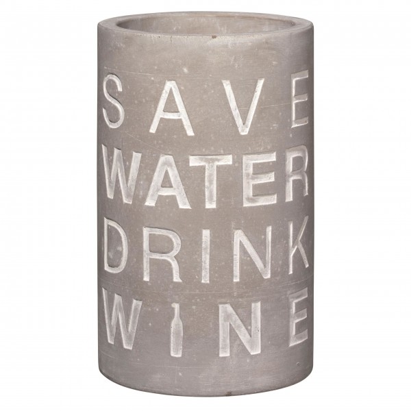 Weinkühler aus Beton "Save water" - 21 cm von räder Design