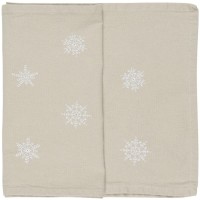 Ib Laursen Tischläufer mit weißen Schneeflocken - 160x30 cm (Beige) 