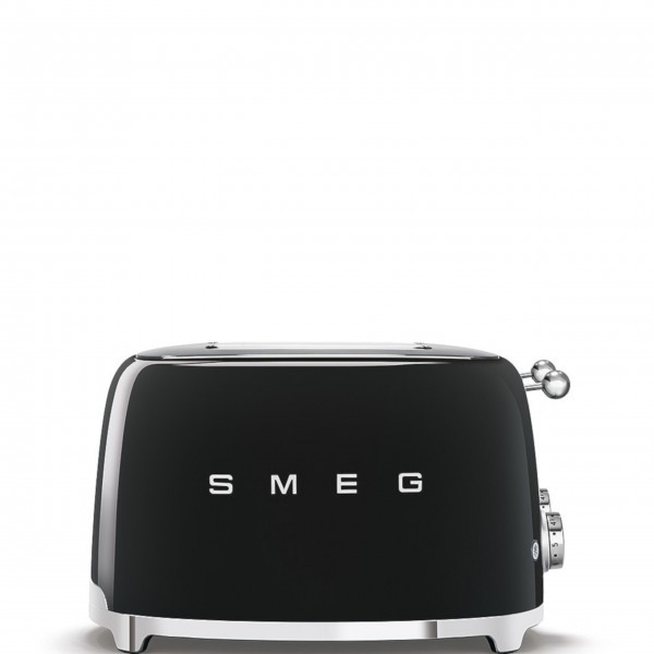 smeg Set aus 4-Schlitz-Toaster und Wasserkocher feste Temperatur (Schwarz)