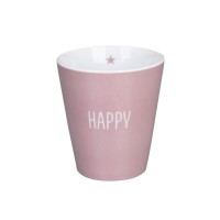 Krasilnikoff Happy Mug ohne Henkel "Happy" (Dusty Rose)