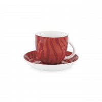 FABIENNE CHAPOT Tasse mit Untertasse "Zebra Stripes" (Rot)