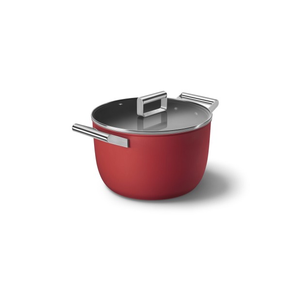 smeg Kochtopf "50's Retro Style" mit 2 Griffen und Deckel - ø 26 cm (Rot)